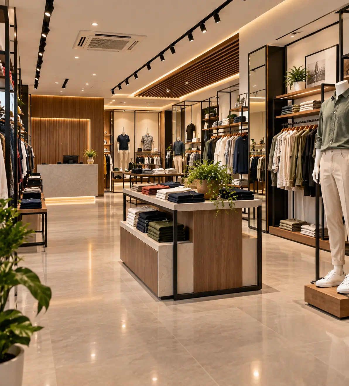 Showroom interiors in Coimbatore with modern display and retail interior design